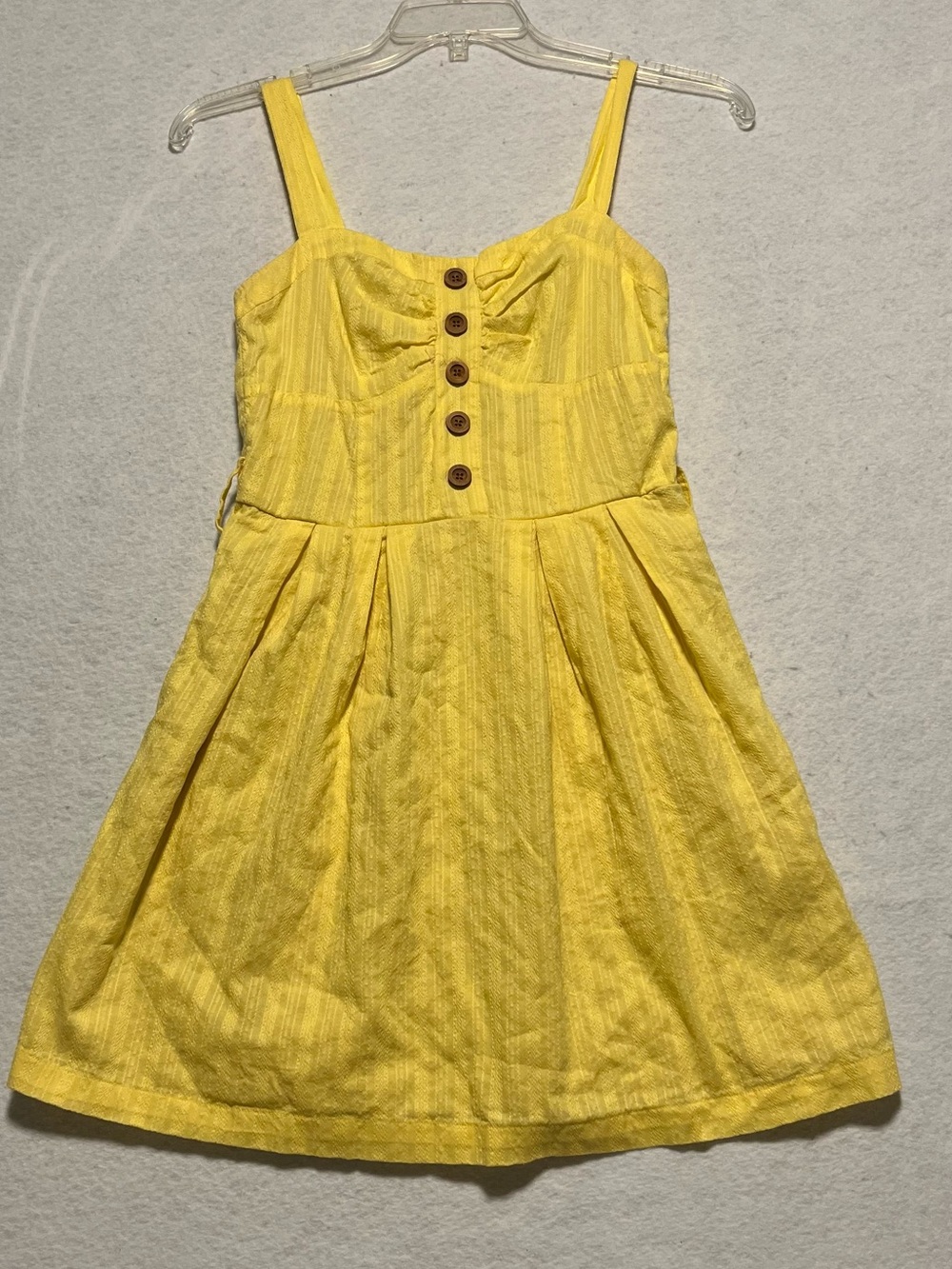 Charlotte Russe Bright Yellow Button-Front Sundress